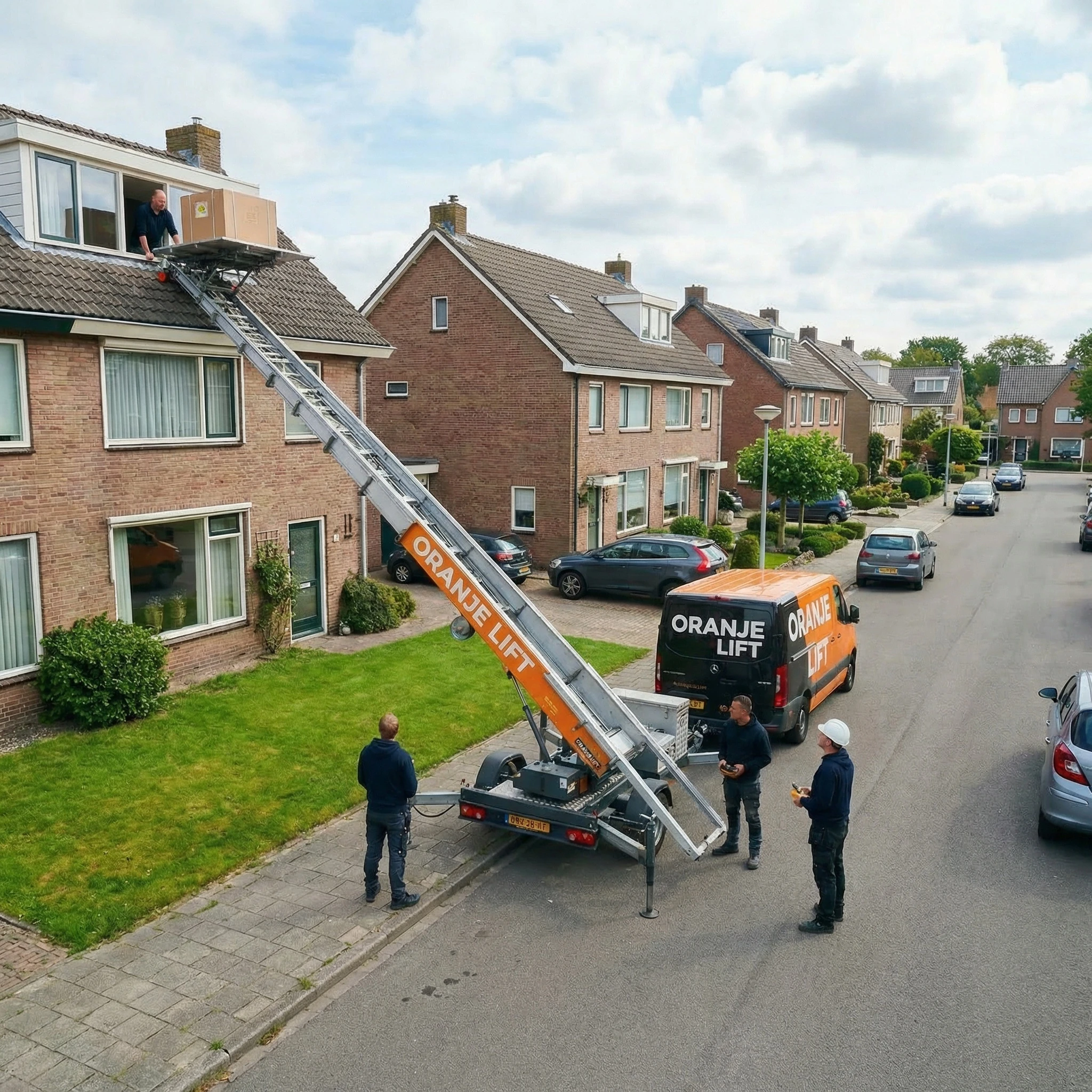 Verhuislift geplaatst in woonwijk Maassluis